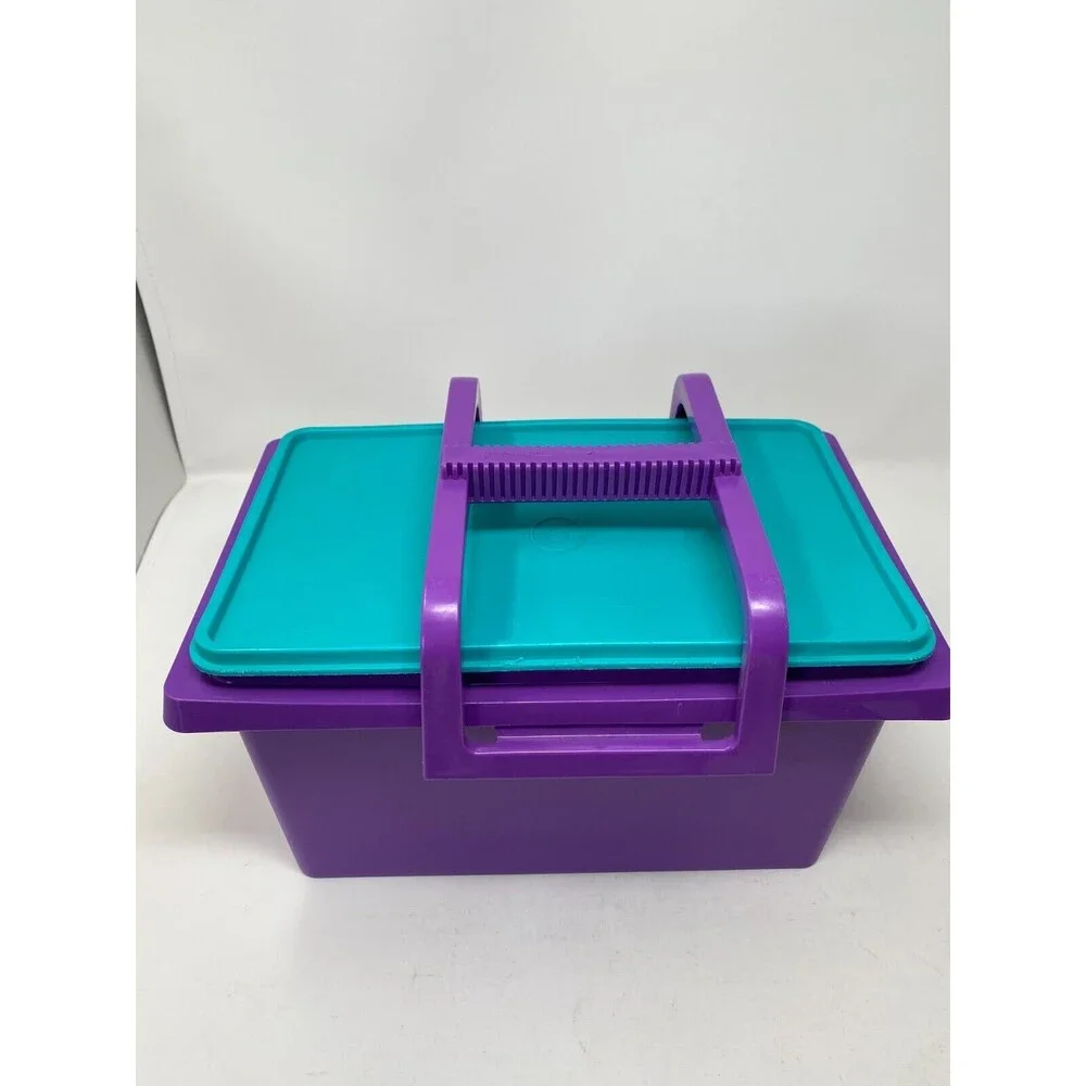 Tupperware‎ Hostess Beach Bright Picnic Totes & Cup Teal & Purple Retro Set